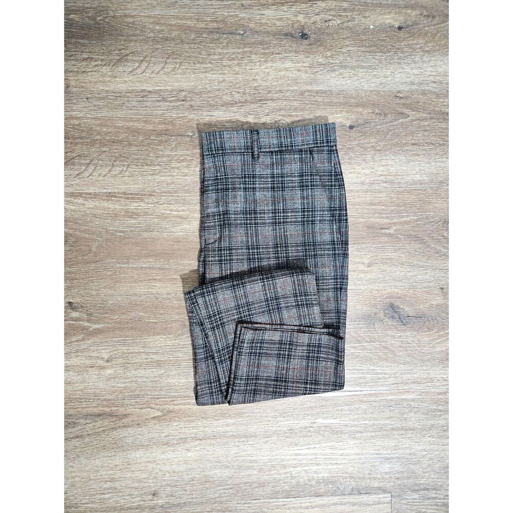 Murano Evan Fit Dress Pant Slacks Gray Plaid Men's 34/32